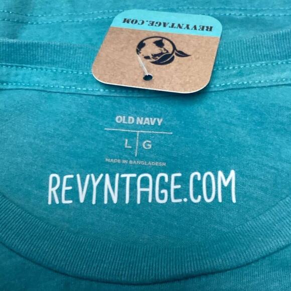 Hand Printed Large Upcycled Short Sleeve Halloween Fall Pumpkin Cotton Blend Tee - Picture 3 of 3